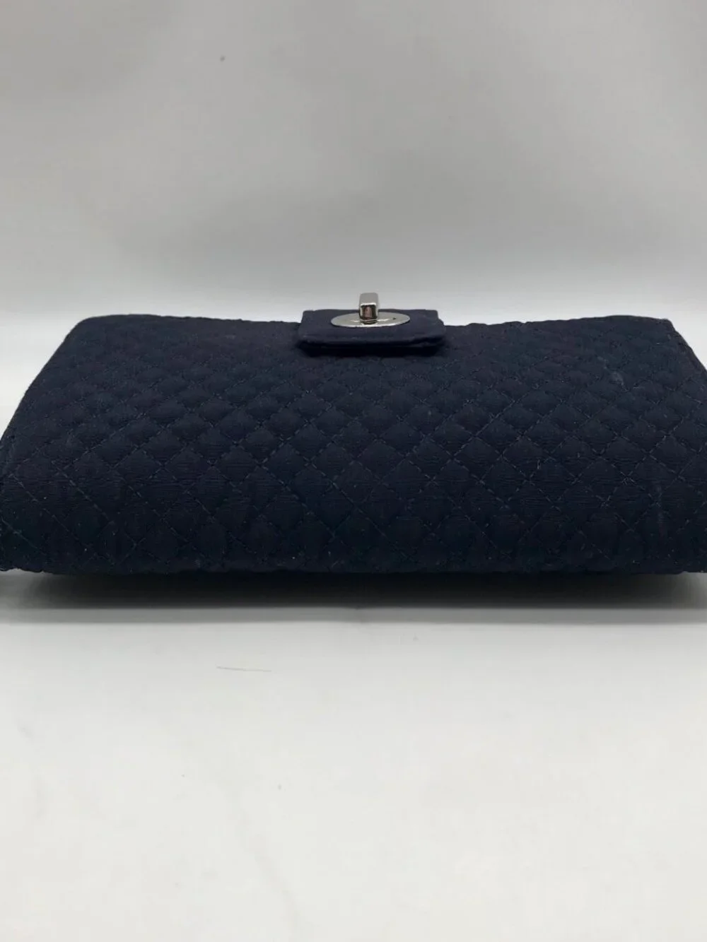 Vera Bradley Classic Navy Microfiber RFID Turnlock Wallet
